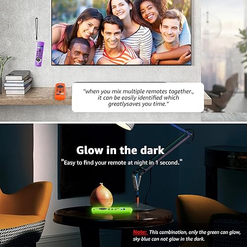 Miniatura 4 de 3 Pack ONEBOM Silicone Protective Remote Case Cover, Silicone Control Cover Skin Glow in The Dark(Green&Purple&Orange)