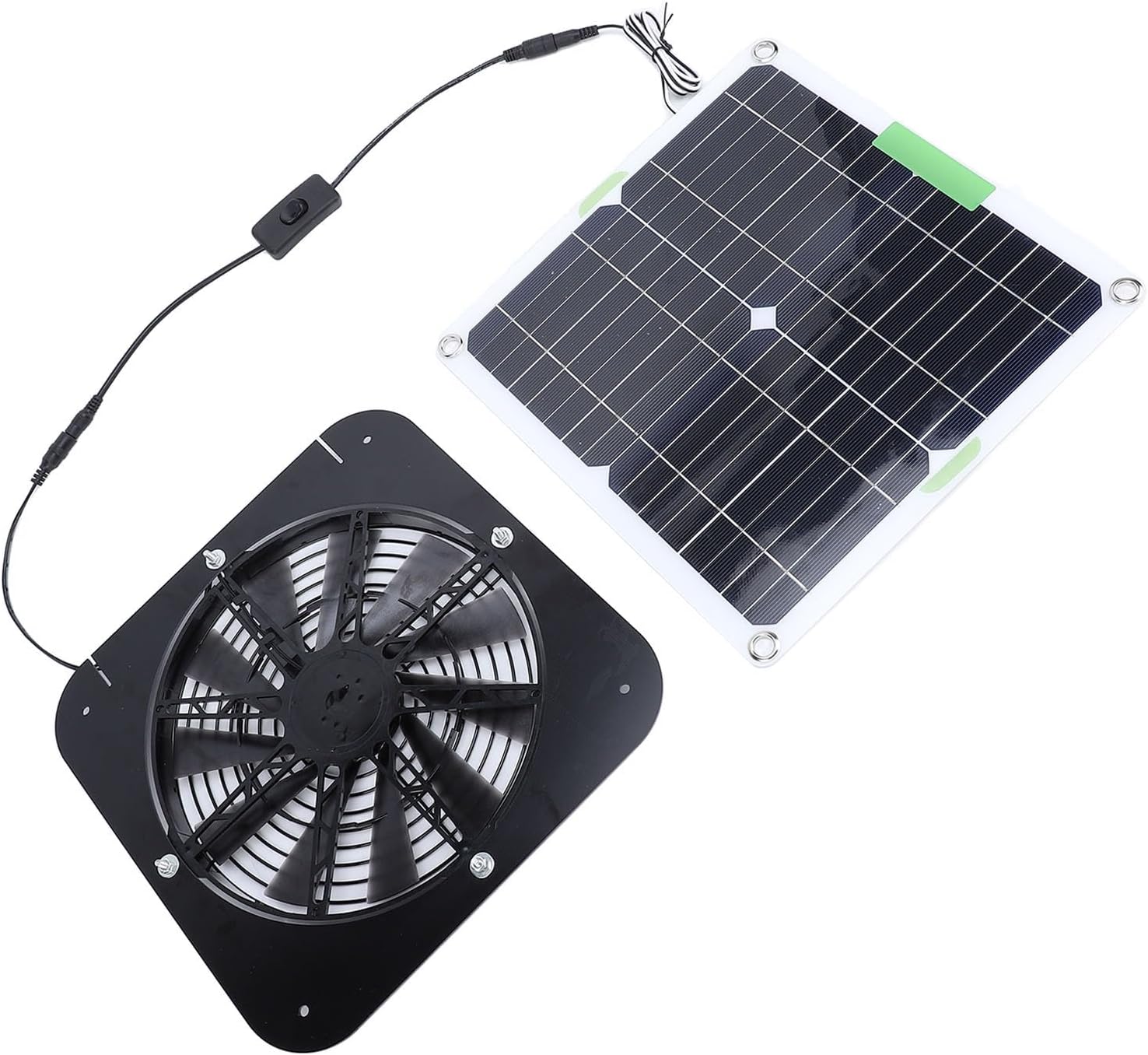 ZJchao 100W Solar Fan, 13.5inch Solar Fan for Chicken Coop, Solar Exhaust Fan with Cable Bracket for Greenhouse, Pet House, Chicken Coop, Tree House and RV