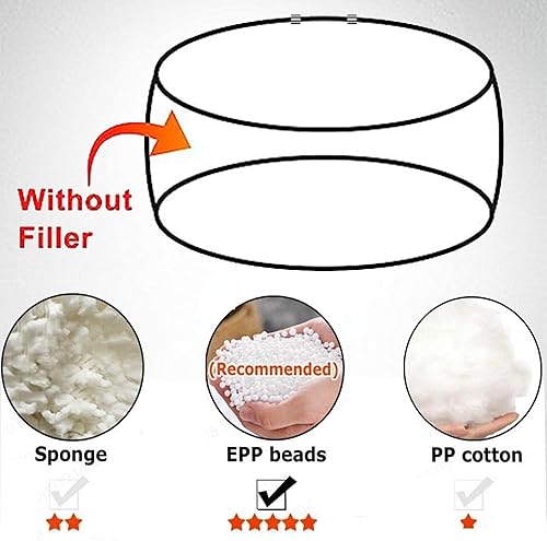 Miniatura 4 de Puf gigante de 5678 pies para adultos, grande, redondo, suave, esponjoso, de piel sintética, funda para sofá cama, cómoda para dormitorio, lavable a