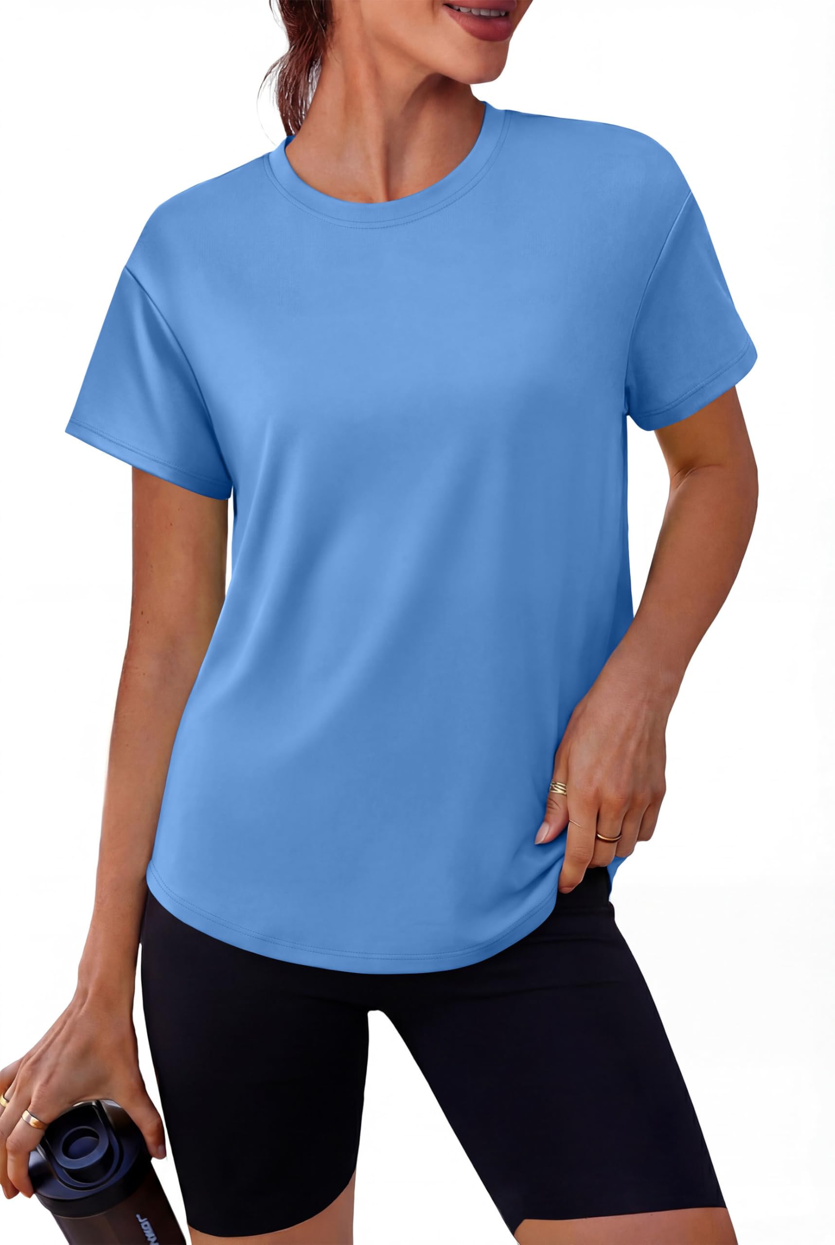 Alaroo Workout Tops for Women Short Sleeve T-Shirts Loose Fit Athletic Fitness Clothing for Gym Running Yoga Summer Tops 2026 — view 10