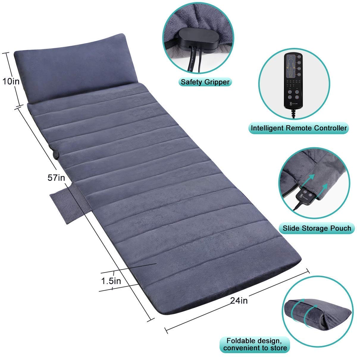 SHOPECOM full body massager bed matress at home witt adjustable remote controller