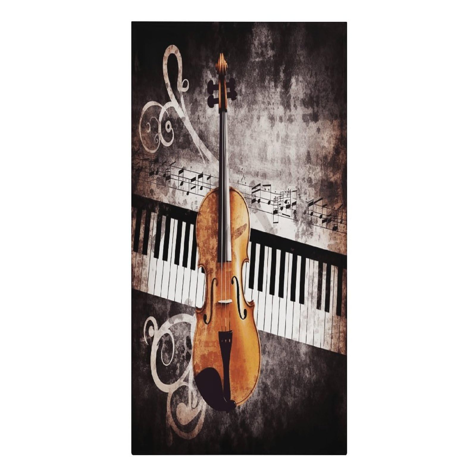 VstaDank Piano Violin Music Notes Beach Towel Microfiber Oversized Beach Blanket Super Absorbent Soft Pool Bath Towel Sand Free Quick Dry Travel Towels Gifts for Yoga Sports Adults 30" X 61"