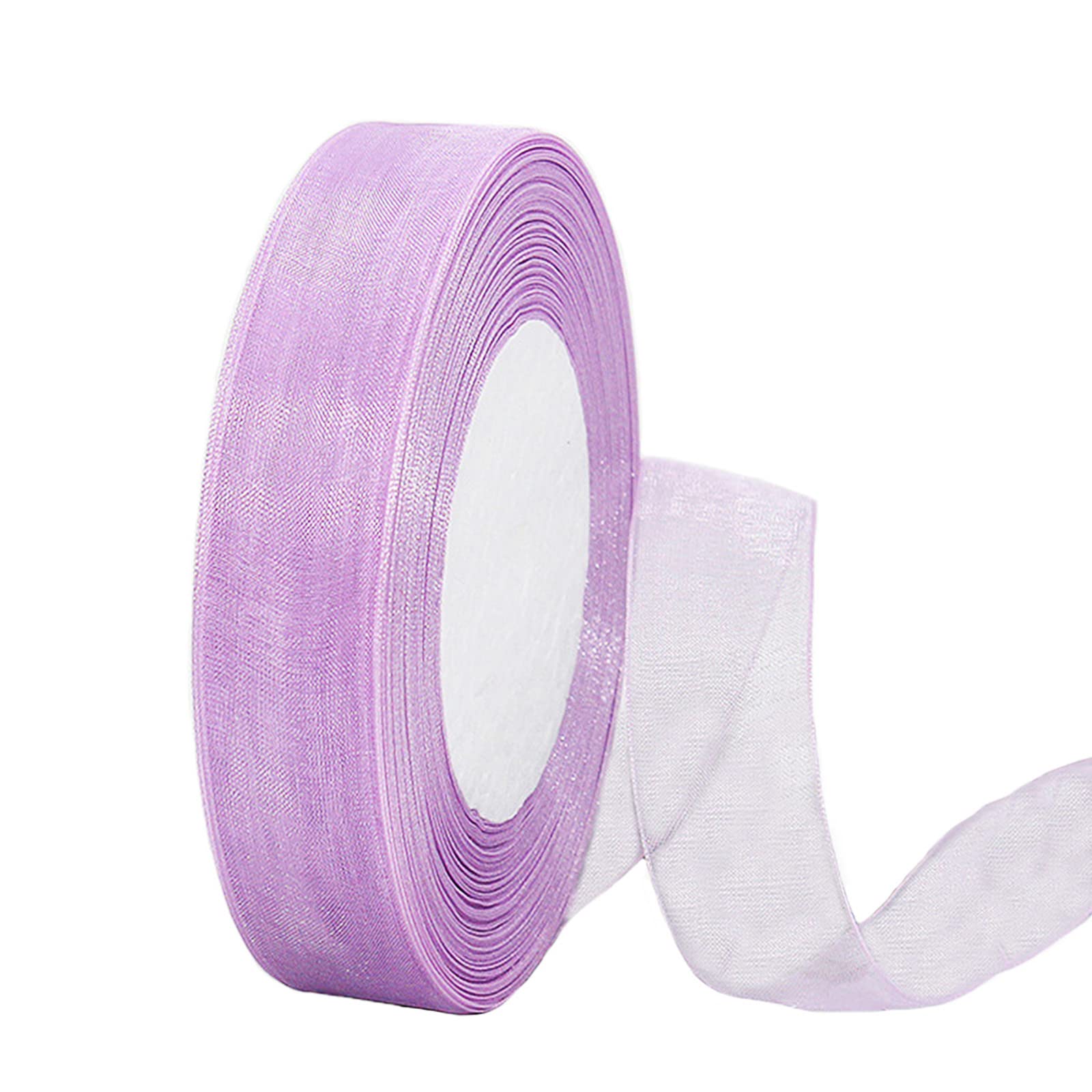 LaRibbons Organza lint transparant, 2,5 cm, 23 m, voor geschenkverpakkingen, boeketten, decoratie, kunsthandwerk, roze