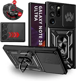 Capa Capinha Armor Anti Impacto Ring Luxo Para Galaxy Note 20 Ultra (Tela 6.9) + Anel Giratório + Proteção De Câmera - Proteção Militar