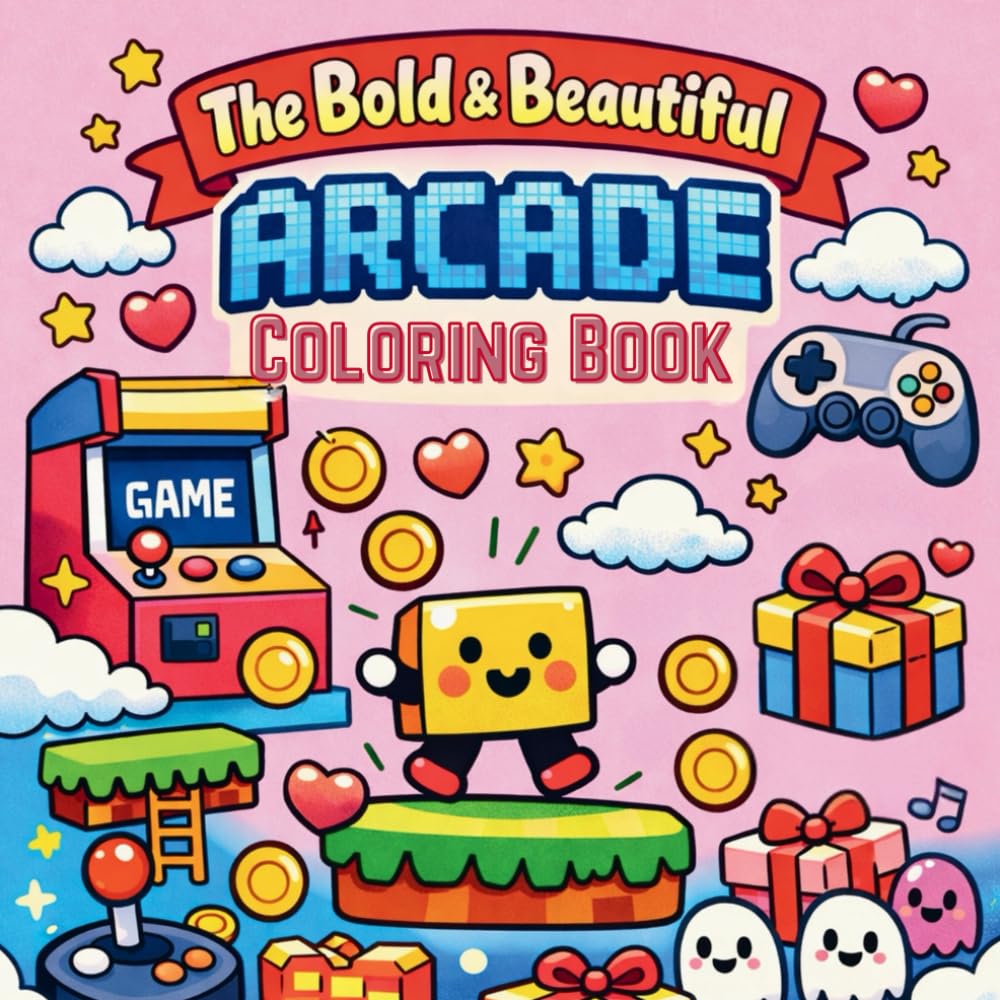 Arcade Gamer: A Color & Doodle Book, Bold, Easy Gaming Designs for Relaxation, Mindfulness & Stress Relief