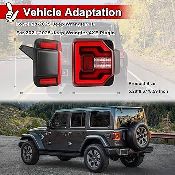jlラングラーブラックLEDテールライト1ペア Amazon | Nixon オフロードテールライト ジープ ラングラー JL JLU