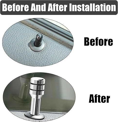 Miniatura 4 de Nowkont 4 pines de aleación de aluminio para cerradura de puerta interior, pomos de bloqueo de puerta de automóvil, 1.9 x 0.4 pulgadas, decoración