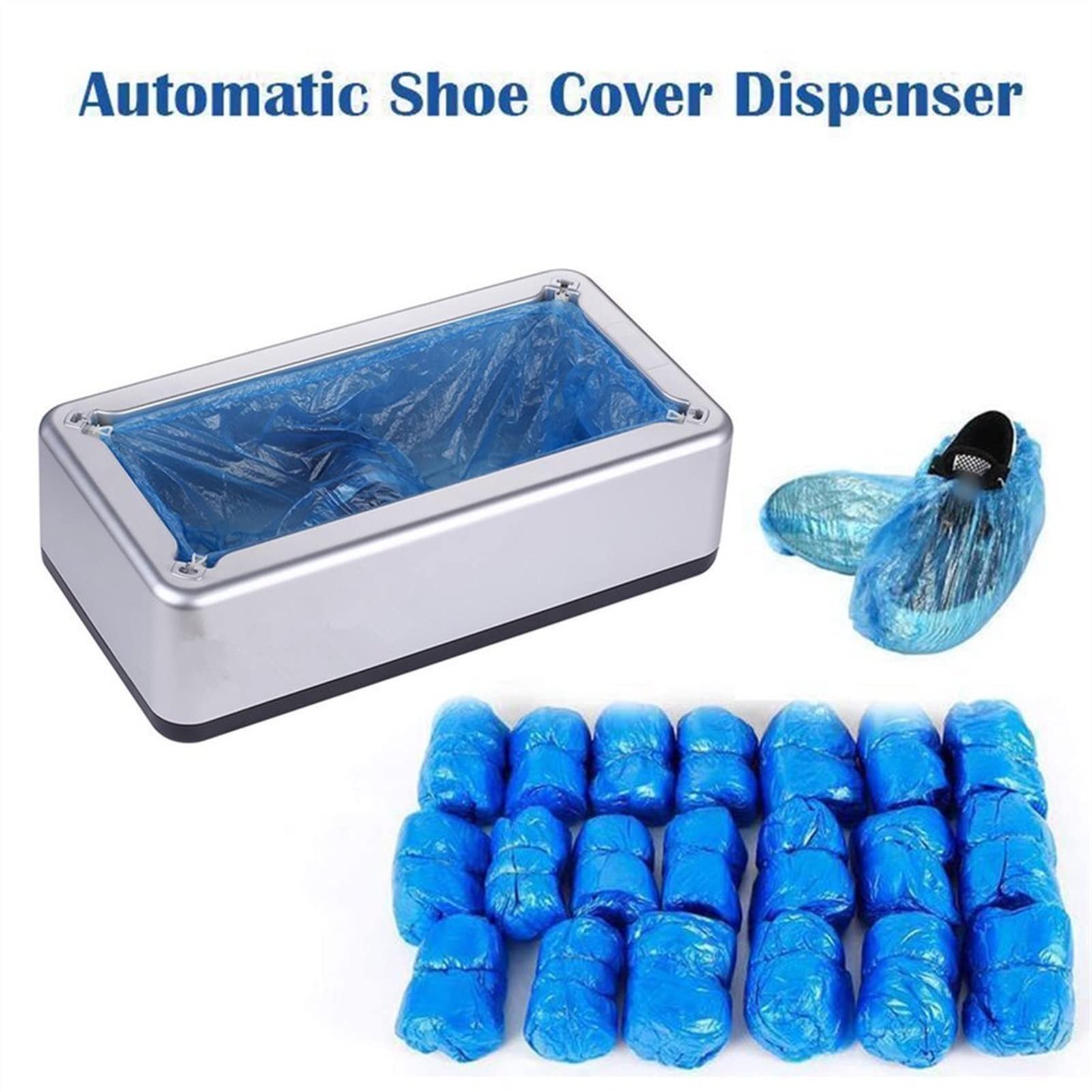 Máquina automática para Cubrir Zapatos, Fabricante de Botines Desechables para el hogar con 100 Cubiertas para Zapatos Dispensador Inteligente de Cubiertas para Zapatos (Color : Sliver)