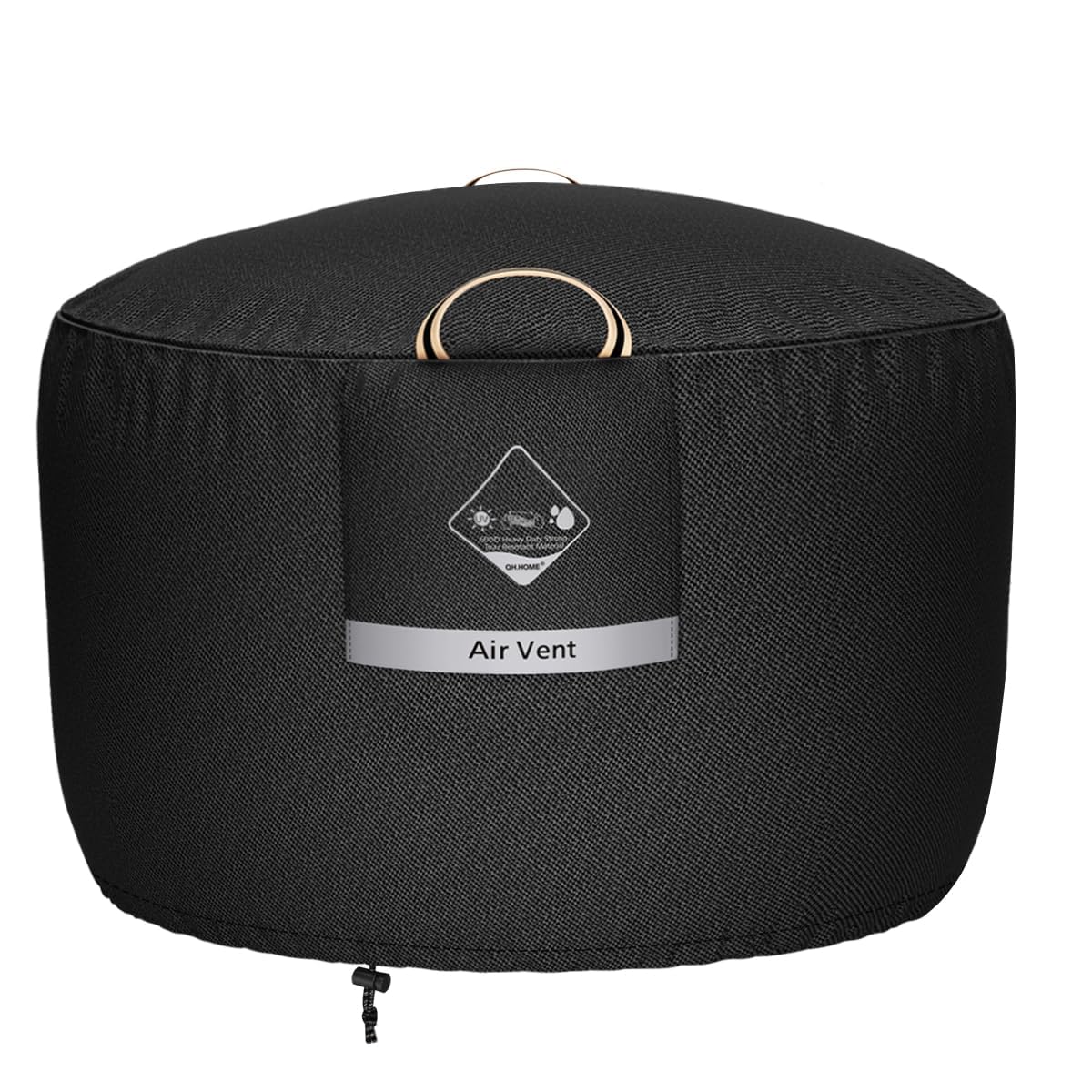 QH.HOME Fire Pit Cover Round Super Waterproof, 36" D X 24" H Outdoor Firepit Cover 600D Strong Tear Resistant, Premium Fading Resistant for Gas Fire Pit