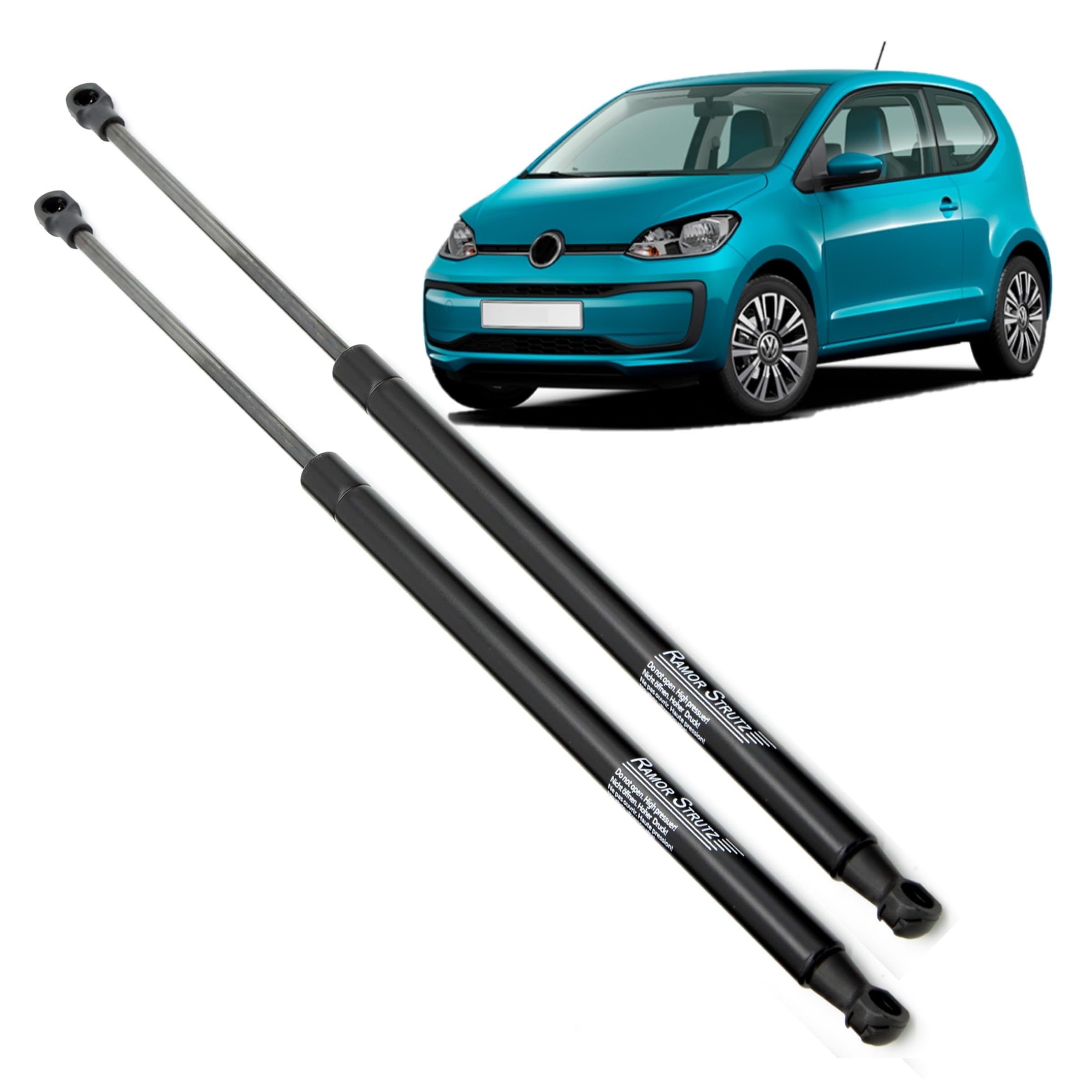 2x Molle a Gas Compatibile con VW up! 2012-2024. Ammortizzatore Pistoncini Cofano Posteriore Sostituzione per 1S6827550D e altri.