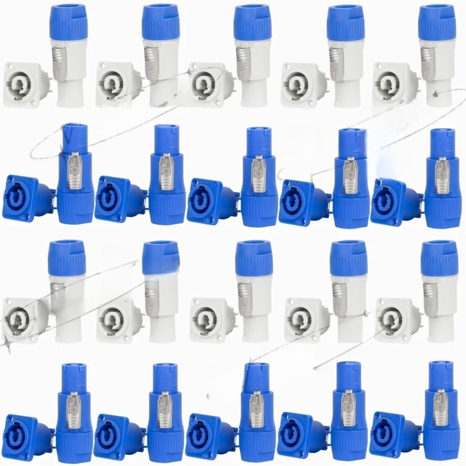 Conector de socket NAC3MPA de 3 pines y cable AC para panel eléctrico