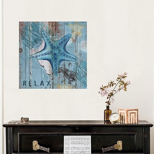 Miniatura 4 de Calcomanías de pared con temática náutica de playa, estrellas de mar subacuáticas, tortuga positiva, vida marina, caballito de mar, calcomanías de