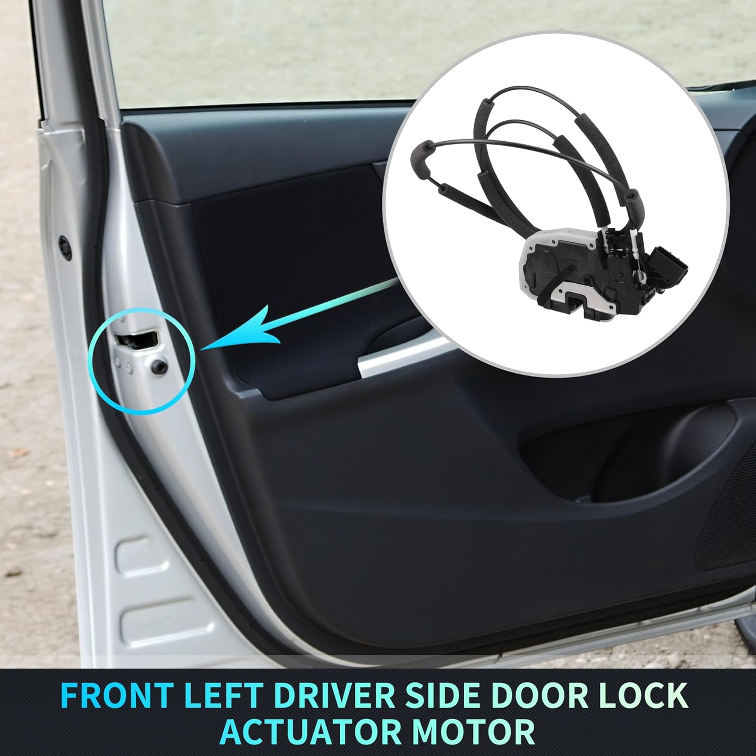 X AUTOHAUX Replacement Front Left Driver Side Power Door Lock Actuator Motor with Cable for Nissan Rogue Sport 2017-2022 Door Latch Actuator Assembly No.805016MA0A Black