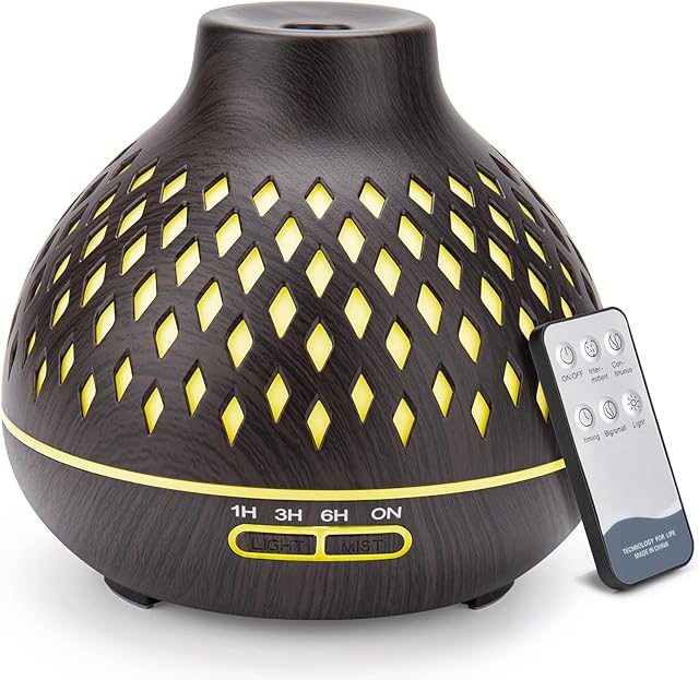 SPLITSKY 400ML Oil Diffuser, Aroma Diffuser with Remote Control , Essential oil diffusers Air scent Humidifier , Electric Nebulizer with 7 LED Light Colors for Bedroom, Home