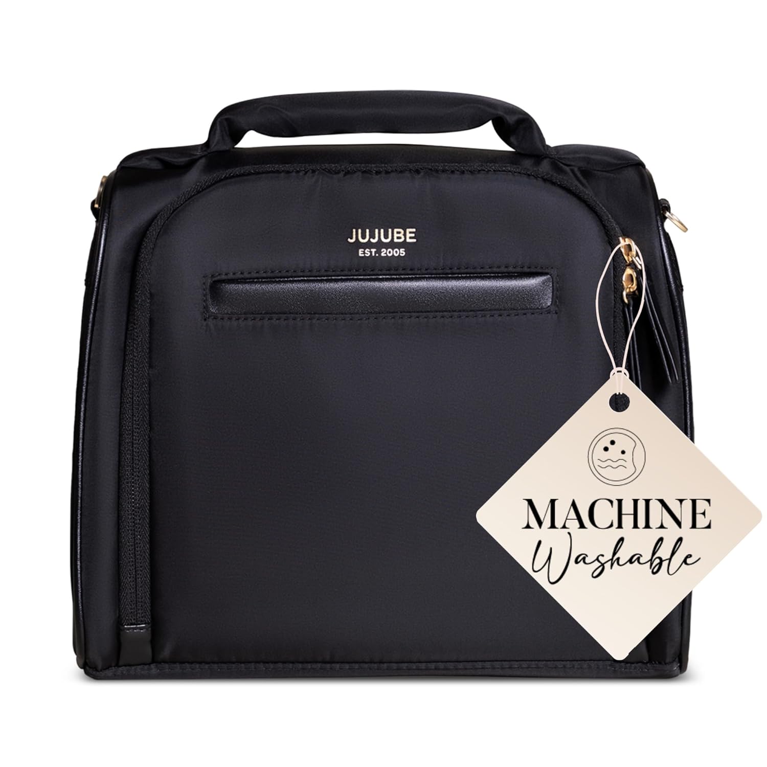 JuJuBe New Insulated Bottle Bag, Breastmilk Storage Bag for Baby Bottles, Travel Insulated Waterproof Lunch Bag or Cooler Bag for Nursing, Milk, Food, Baby Formula, Snacks, Black, Mothers Day Gift