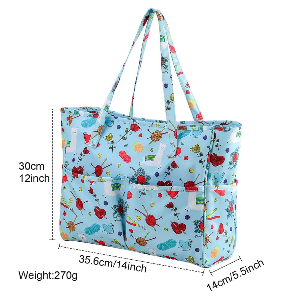 Bolsa de Almacenamiento de Tela Oxford para Hogar Gran Capacidad y Diseño Reutilizable, Adecuado para Guardar Herramientas de Tejido y Actividades de Crochet
