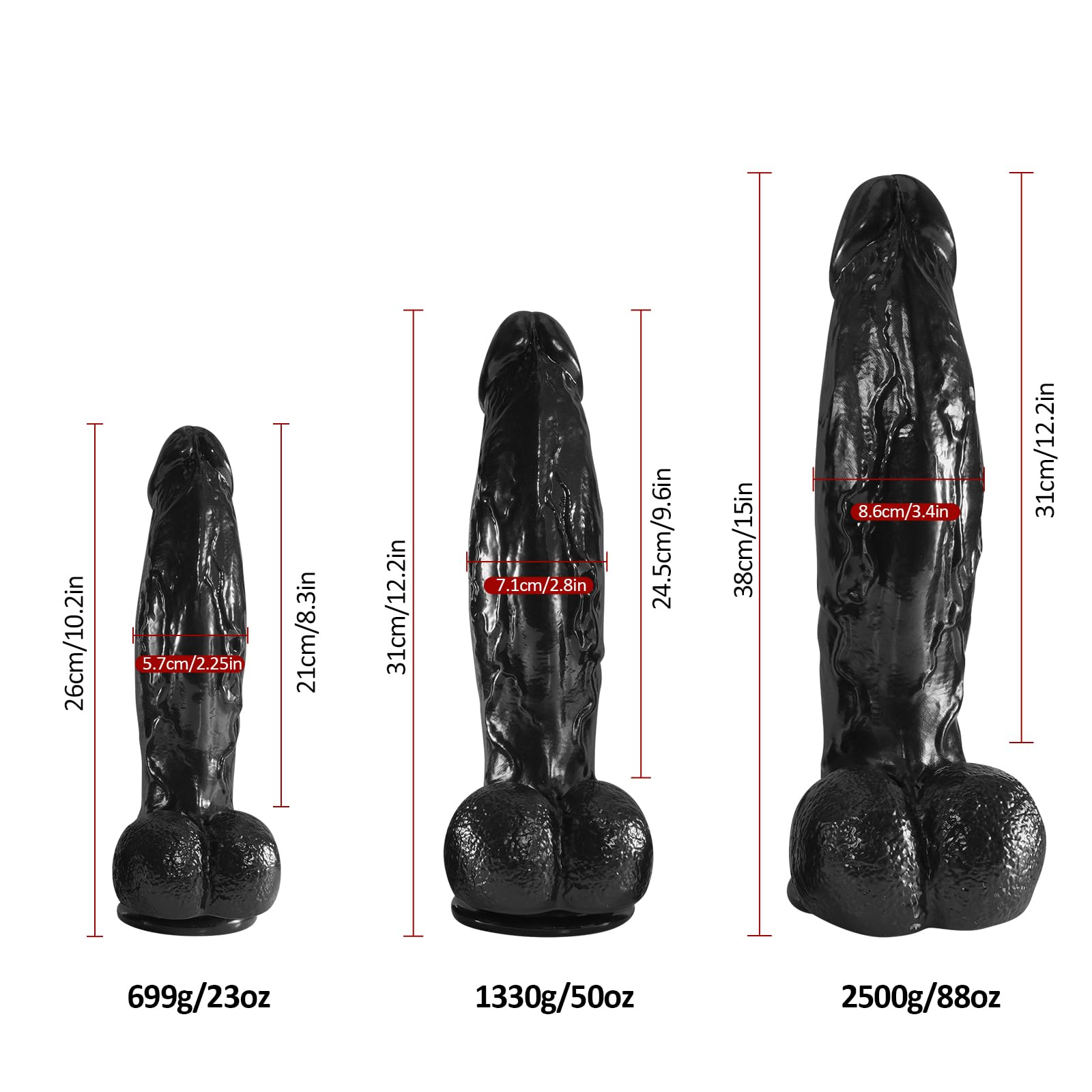 Dildo Sex Toys Sessuali per Donna 31 * 7,1cm Dildo Realistico Pene Finto per Donne, Grande Giocattolo Sessuale con Pene per Punto G Vaginale e Giochi Anali