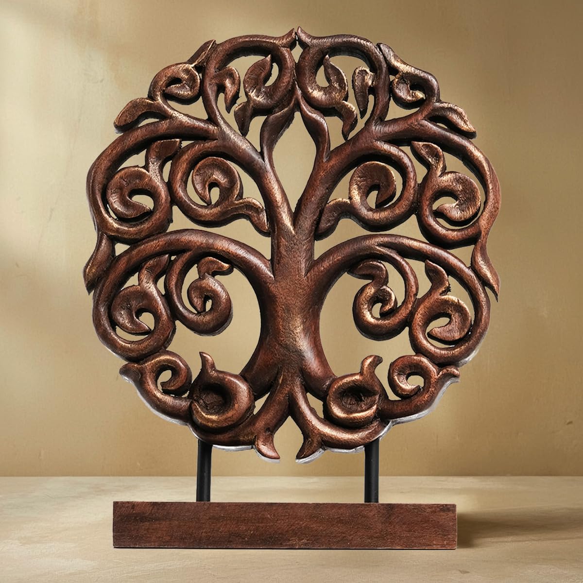 Decozen Solid Wood Tree Sculpture, Christmas Decorations, Home Decor, Living Room, Boho, Coffee Table, Centerpiece Table Decorations, Mantle, Dining Gift for Mom, Shelf, Farmhouse, Mothers Day Gifts