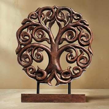 Decozen Solid Wood Tree Sculpture, Christmas Decorations, Home Decor, Living Room, Boho, Coffee Table, Centerpiece Table Decorations, Mantle, Dining Gift for Mom, Shelf, Farmhouse, Mothers Day Gifts