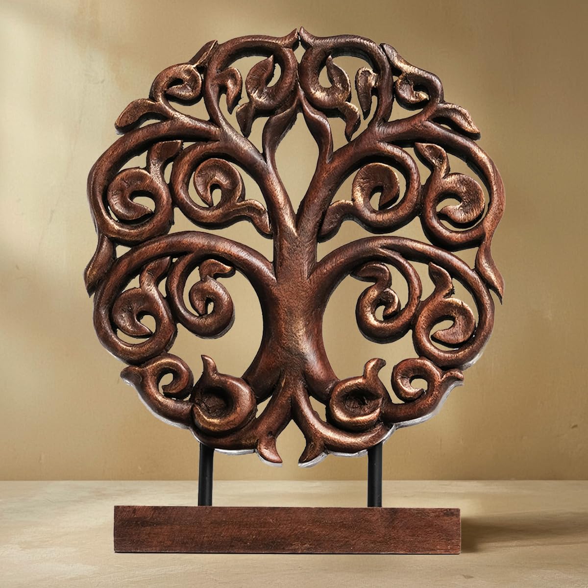 Decozen Solid Wood Tree Sculpture - Christmas Decorations, Home Decor, Living Room, Boho, Coffee Table, Centerpiece Table Decorations, Mantle, Dining Table Centerpiece, Bathroom Shelf, Farmhouse
