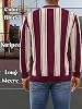 Polo de cuello redondo con cremallera de cuarto, ajustado, de punto ligero a rayas, casual, de ChiaoLezhee 5