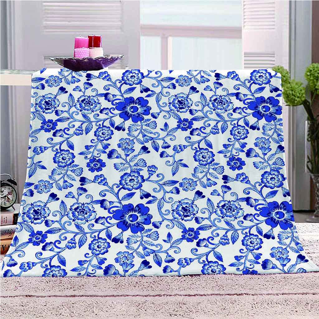 Couverture microfibre douce vigne bleue jeté de canapé 3D