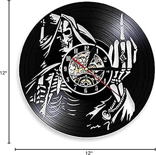 Miniatura 6 de Reloj de pared con luz LED de dedo medio para pared disco de vinilo regalo para los amantes de 12 pulgadas 118in