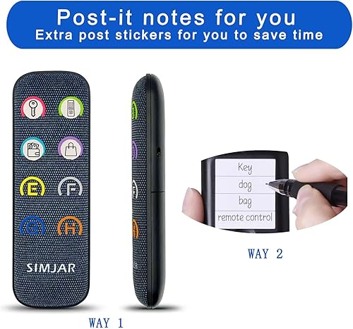 Miniatura 4 de Buscador de llaves con receptores más delgados y control remoto avanzado de tela, Simjar 80dB+ RF Localizador de artículos con rango de trabajo de