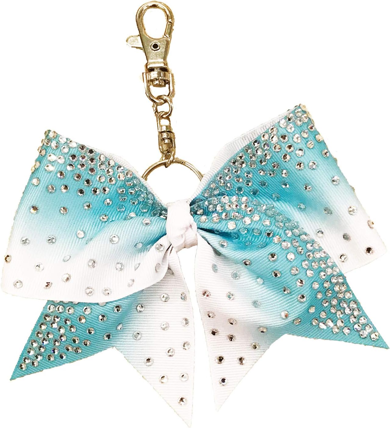 Rhinestone Ombre Key Chain Bow Cheerleading Accessory Cheer Bow Keychain for Girls Women Backapack Bag Charms Cheer