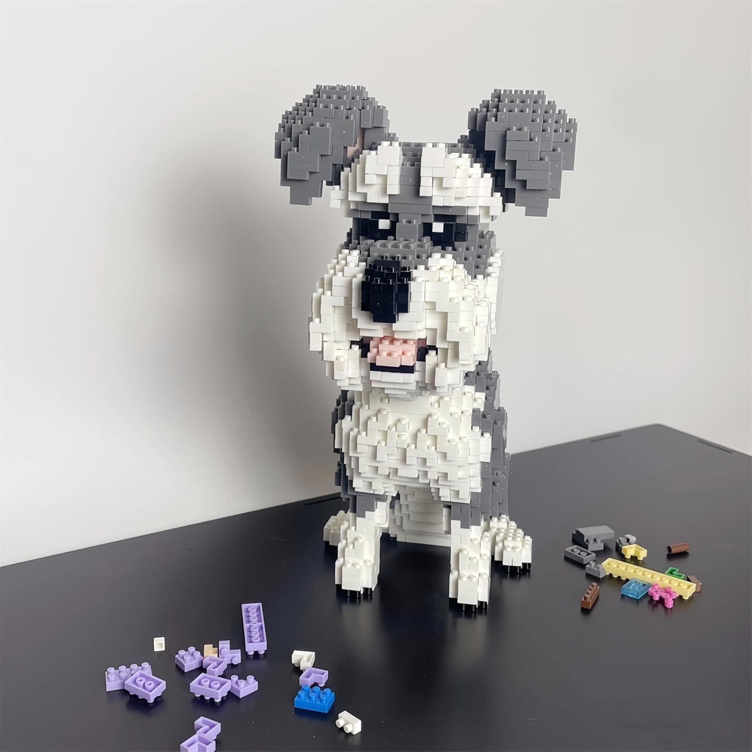 Adorable Schnauzer Dog Building Blocks Toy - Micro Mini Size, Ideal for Pet Lovers, and Great as Home Decor & Gift