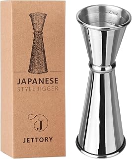 Jigger - Jigger Japonais 1oz / 2oz avec Mesures à l'Intérieur - Jigger à Cocktail - Jigger en Acier Inoxydable 304 de qualité alimentaire pour le Barman - Mesureur de Bar.