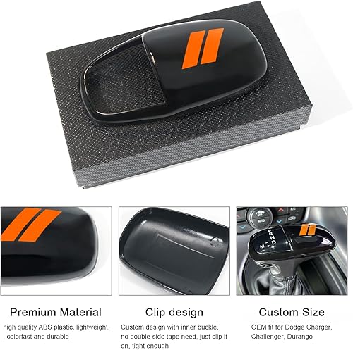 Miniatura 10 de Pomo de la palanca de cambios para Dodge Charger Challenger Durango 2015-2021 2022 2023 Accesorios ABS Interior de palanca de cambios Protector de