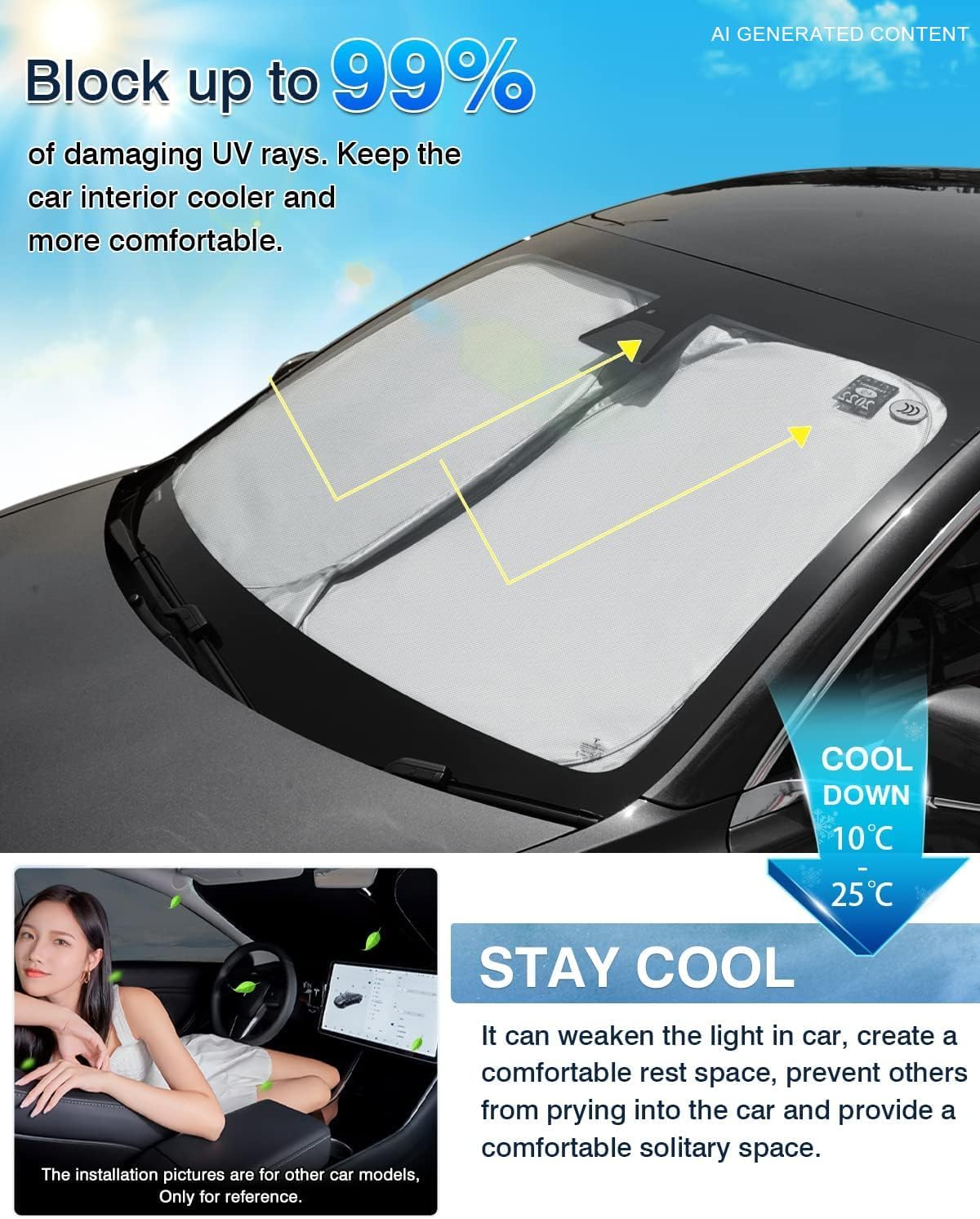 Karltys Windshield Sun Shade for 2022-2025 2026 Lexus NX NX250 NX350 NX350h NX450h+ Accessories, UPF50+ Reflective Front Window Sunshade for Lexus NX Foldable Sun Visor Protector Keep Car Cooler