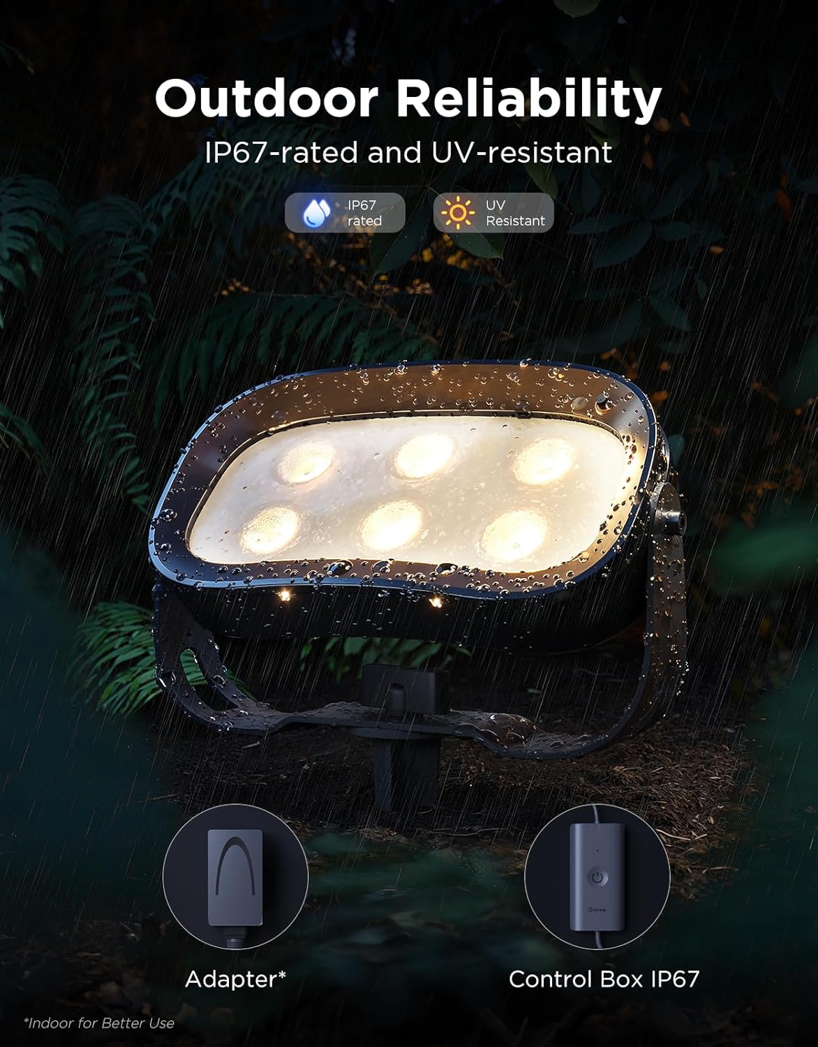 Govee Outdoor Tree Lights 3-Pack, RGBWIC LED Landscape Lighting, Outdoor Lights for Yard Garden Patio, 66 Scene Modes for Holiday Party and Event, App Control, Google Assistant, Matter