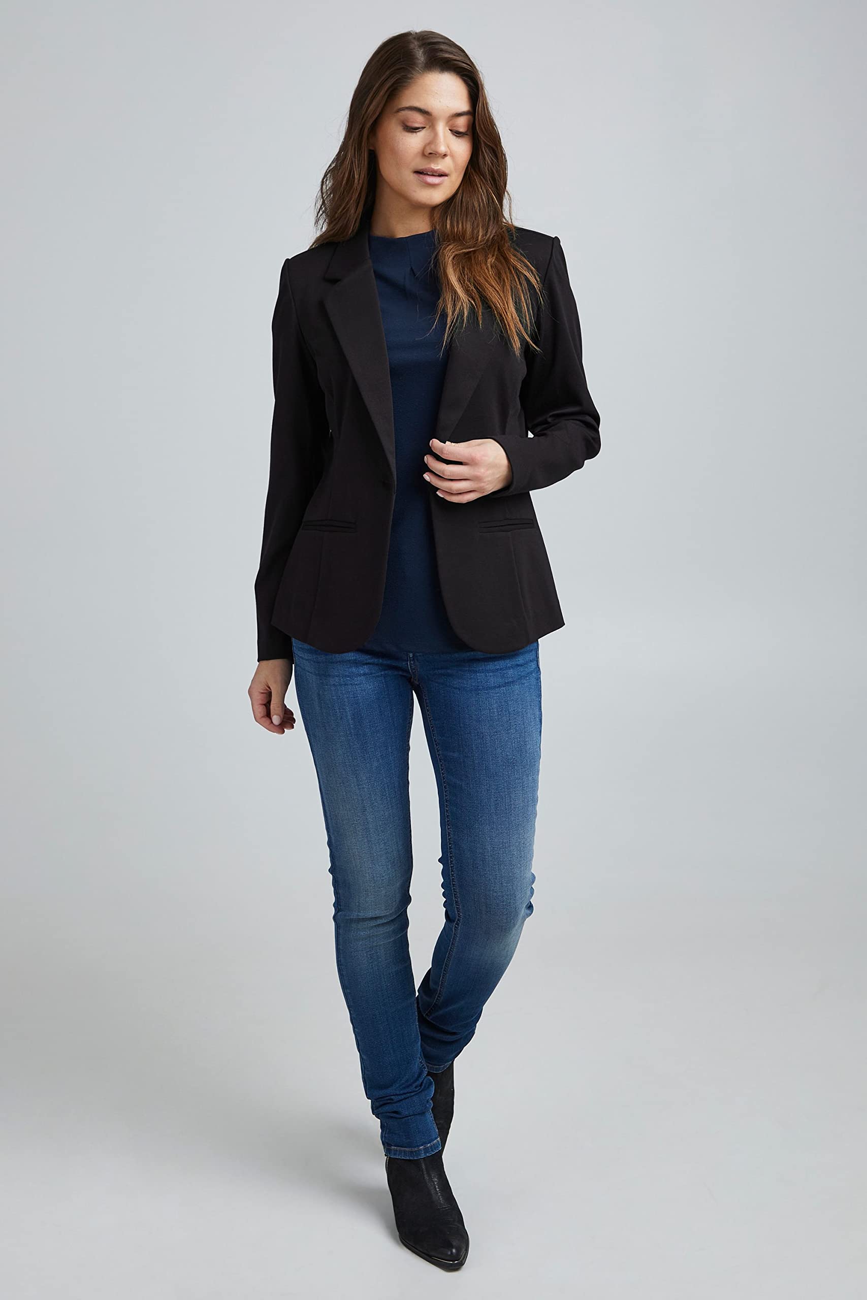 fransa FRZablazer Damen Blazer Kurzblazer Jacke mit Stretch Lange Ärmel mit Taschen
