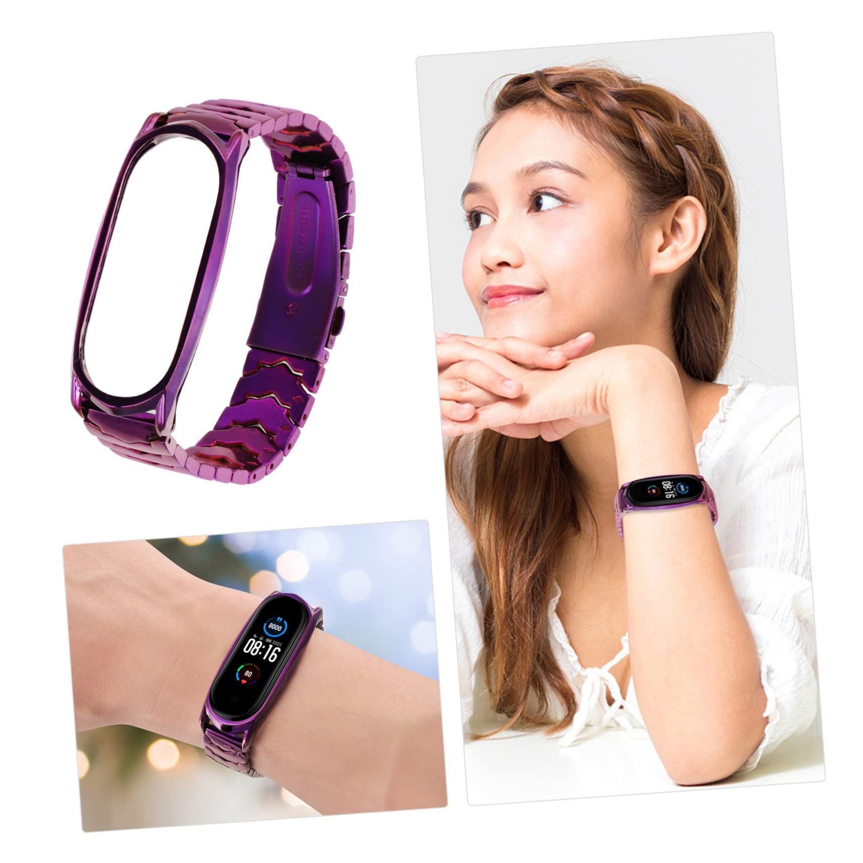 Gadpiparty 2pièces Bracelet Inoxydable Pour Band Bandes Réglables Et Élégantes Accessoire Pour Montre Connectée