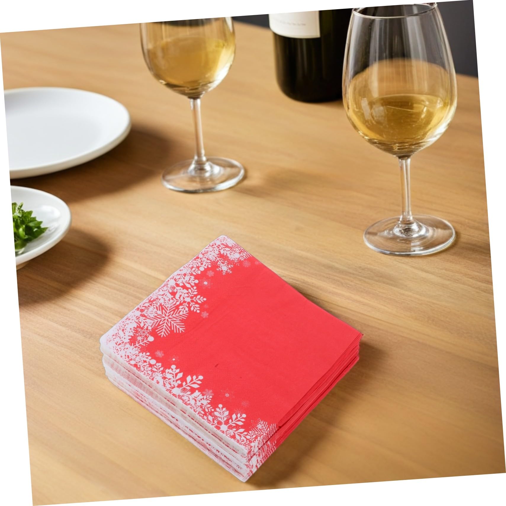 100 piezas Servilletas Desechables de Papel con de Rojos y para Fiesta Navideña Absorbentes y Decorativas para Mesa de de Invierno