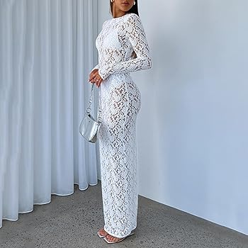 Amazon.com: NUFIWI Women Vintage Y2k Lace Maxi Dress Long