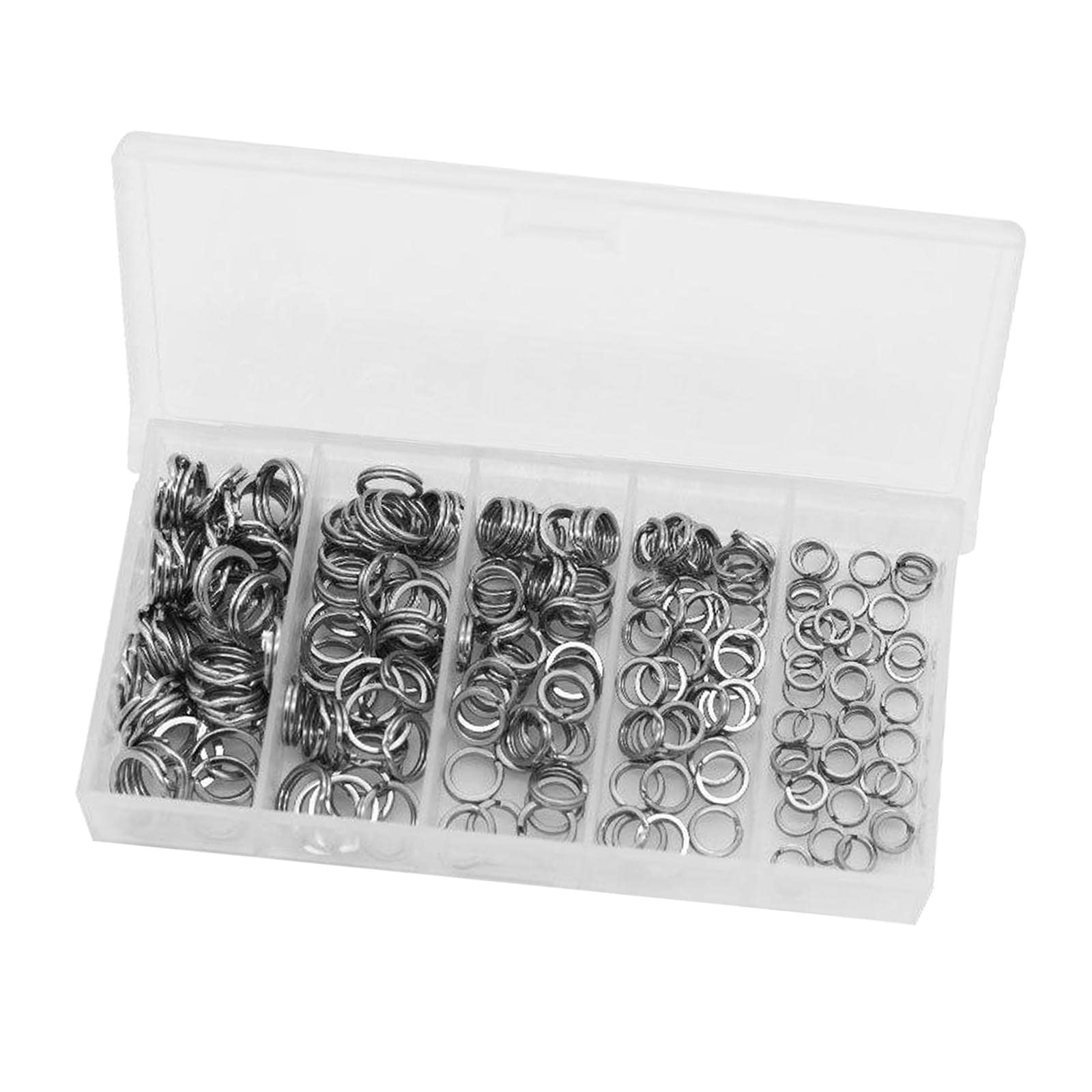 enakshi (label) Enakshi 200Pcs Fishing Split Rings Stainless Steel Double Snap Ring Set Metal Solid-picture-21