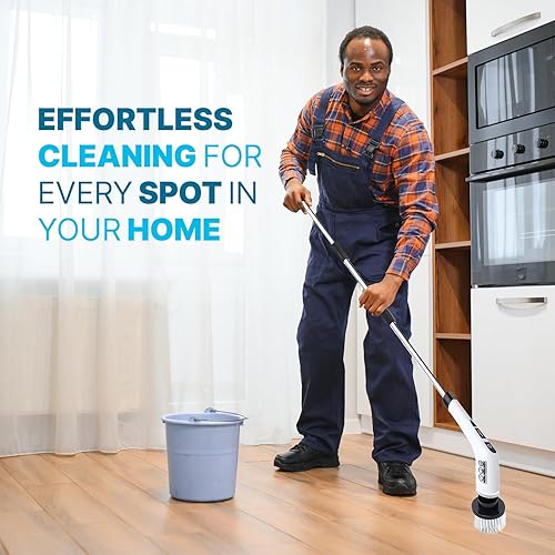 Miniatura 5 de PURSONIC Cepillo de limpieza recargable inalámbrico con 7 cabezales, extensible y versátil para una limpieza sin esfuerzo