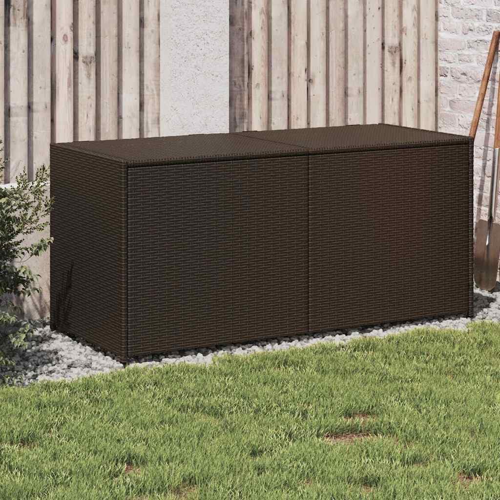 IKAYAA Litre PolyRattan Outdoor Storage Box Grand patio Deck Box Outdoor Garden Storage Box Cushion Box Storage Containers for Tools Pool Accessory Pillows-brown-120 x 50 x 56 cm