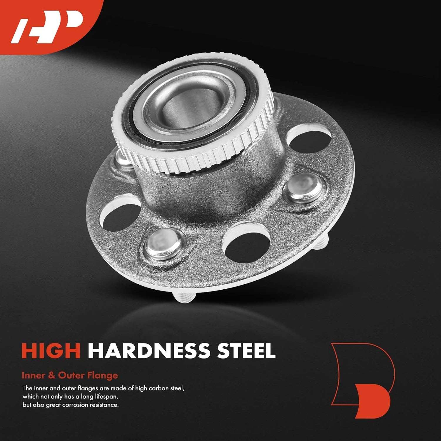 A-Premium 2 x Rear Wheel Bearing and Hub Assembly with ABS Ring & 4-Lug Compatible with Acura EL & Honda Civic, 2001-2005, with 4-Wheel ABS