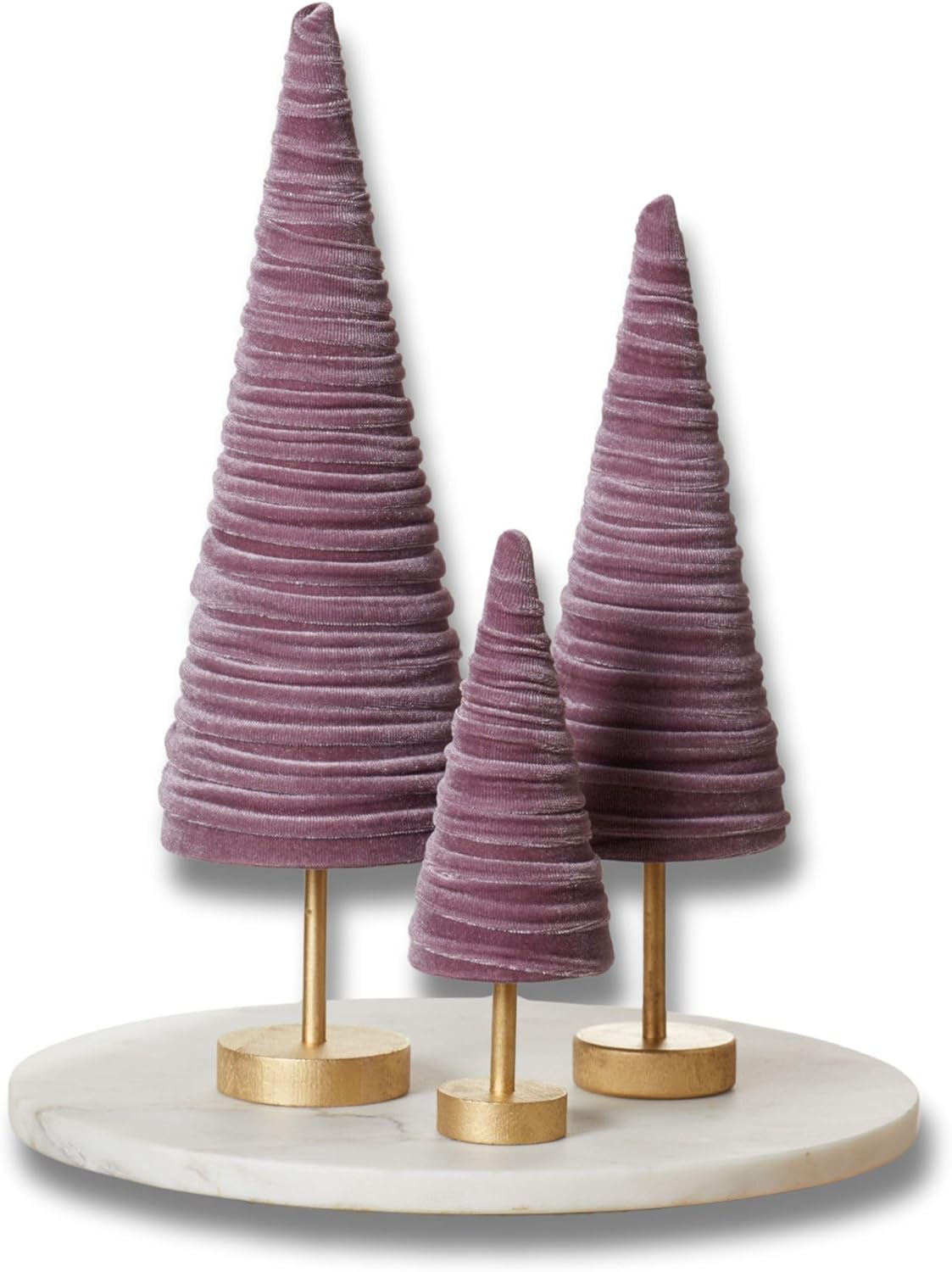 Your Heart's Content Silver Velvet Pedestals Set of 3, Elegant Mantle Decor, Platinum Home Accent, Handcrafted Farmhouse, Valentine Tabletop Tree, Elegant Entryway (Silver)