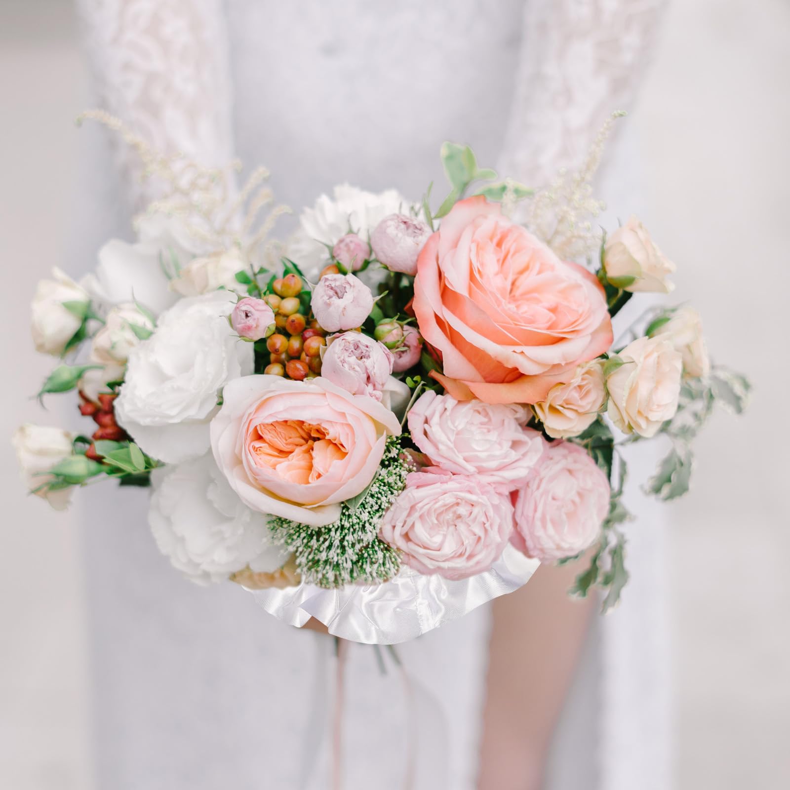 M METERXITY 4 Pack Satin Bouquet Collar - Bridal Bouquet Satin Decorations, Apply to Wedding/Flower Shop (White) - Image 2