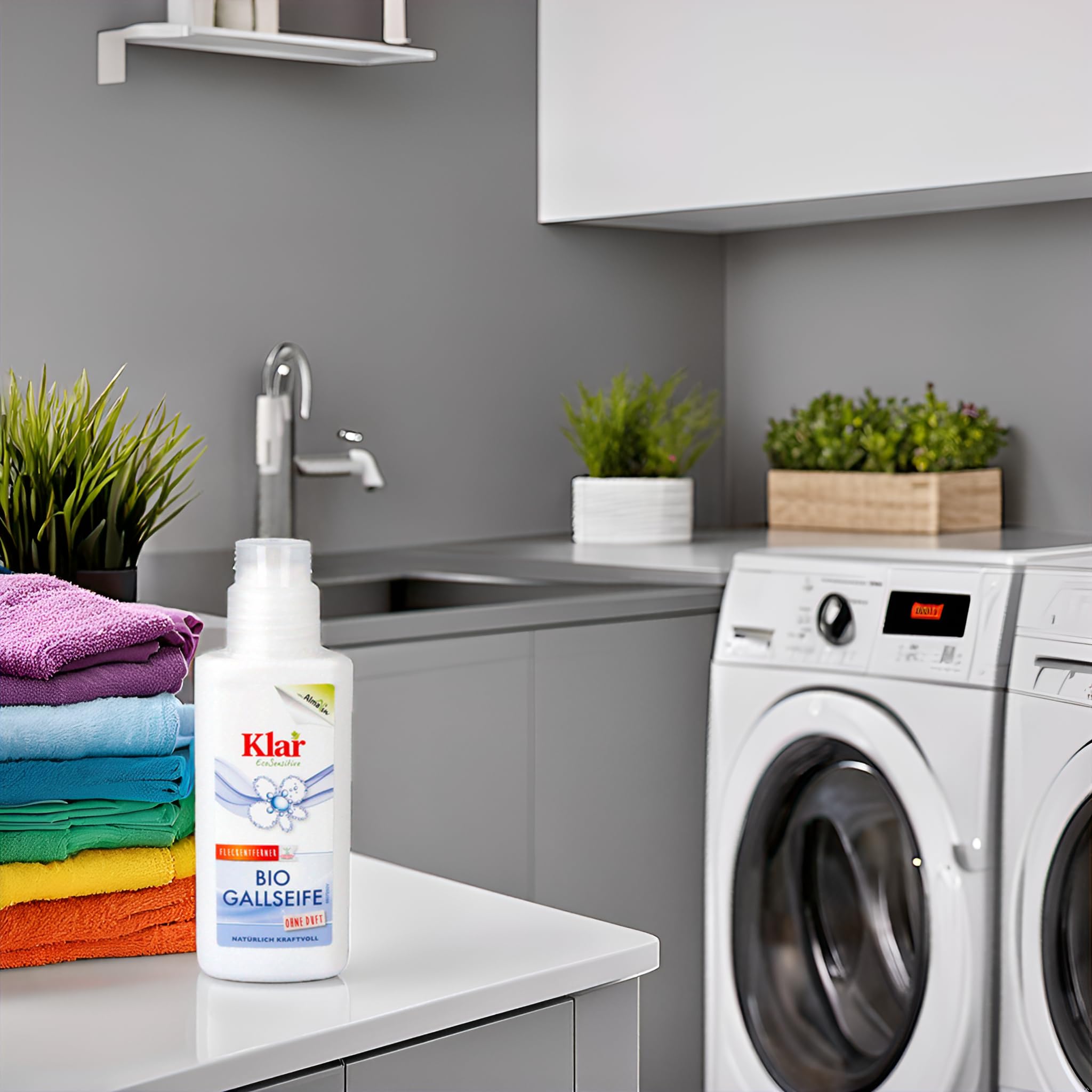 Klar eco Sensitive Bio-Gallseife 6 x 250ml, ohne Duft, mit Bürstenkopf, zur Vorbehandlung von Flecken