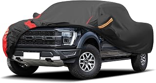 Waterproof All-Weather Truck Car Cover for Tacoma, Tundra, F-150, RAM 1500, Silverado - Up to 230" Windproof Reflective Fit