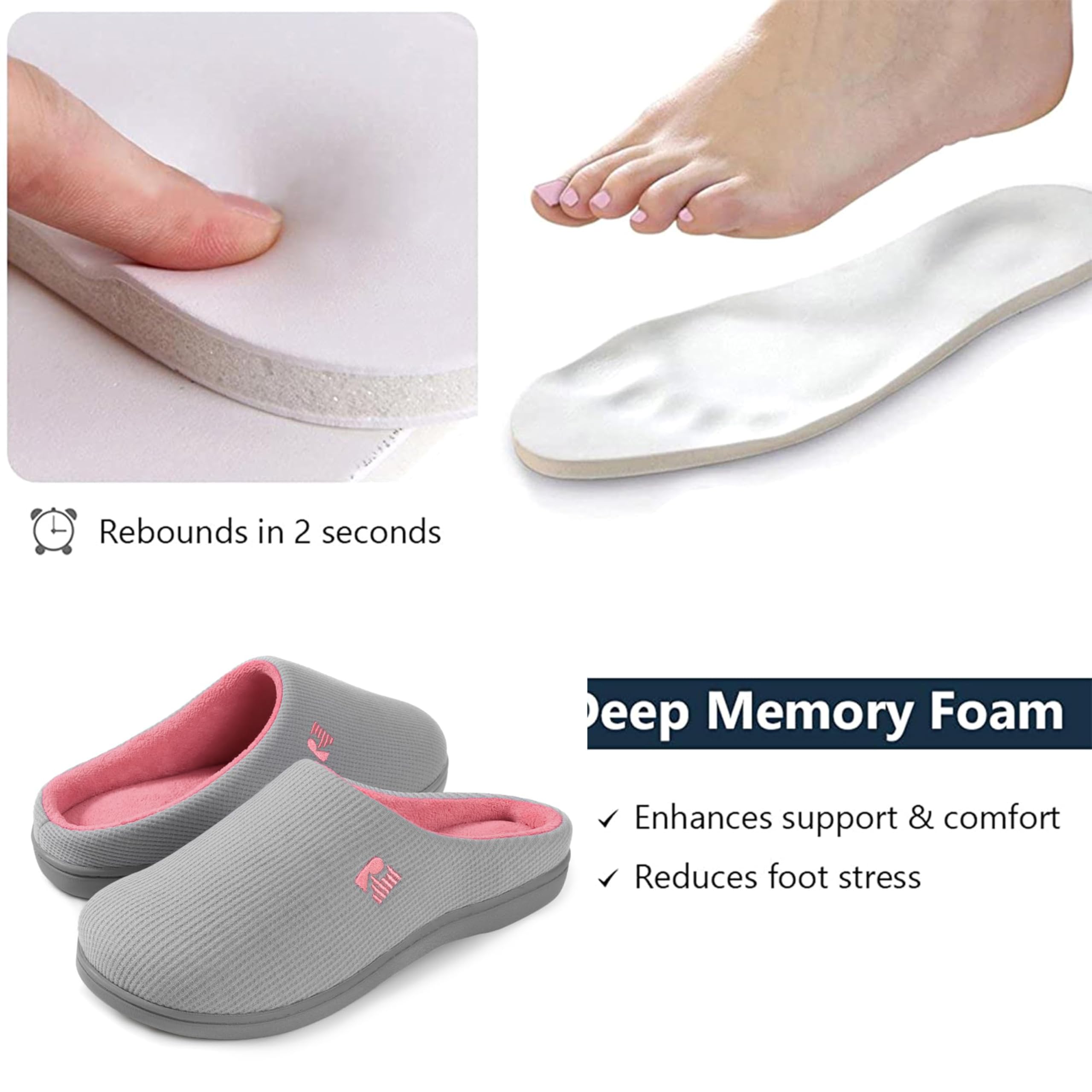 RockDove Bicolore Pantofola da Donna in Memory Foam