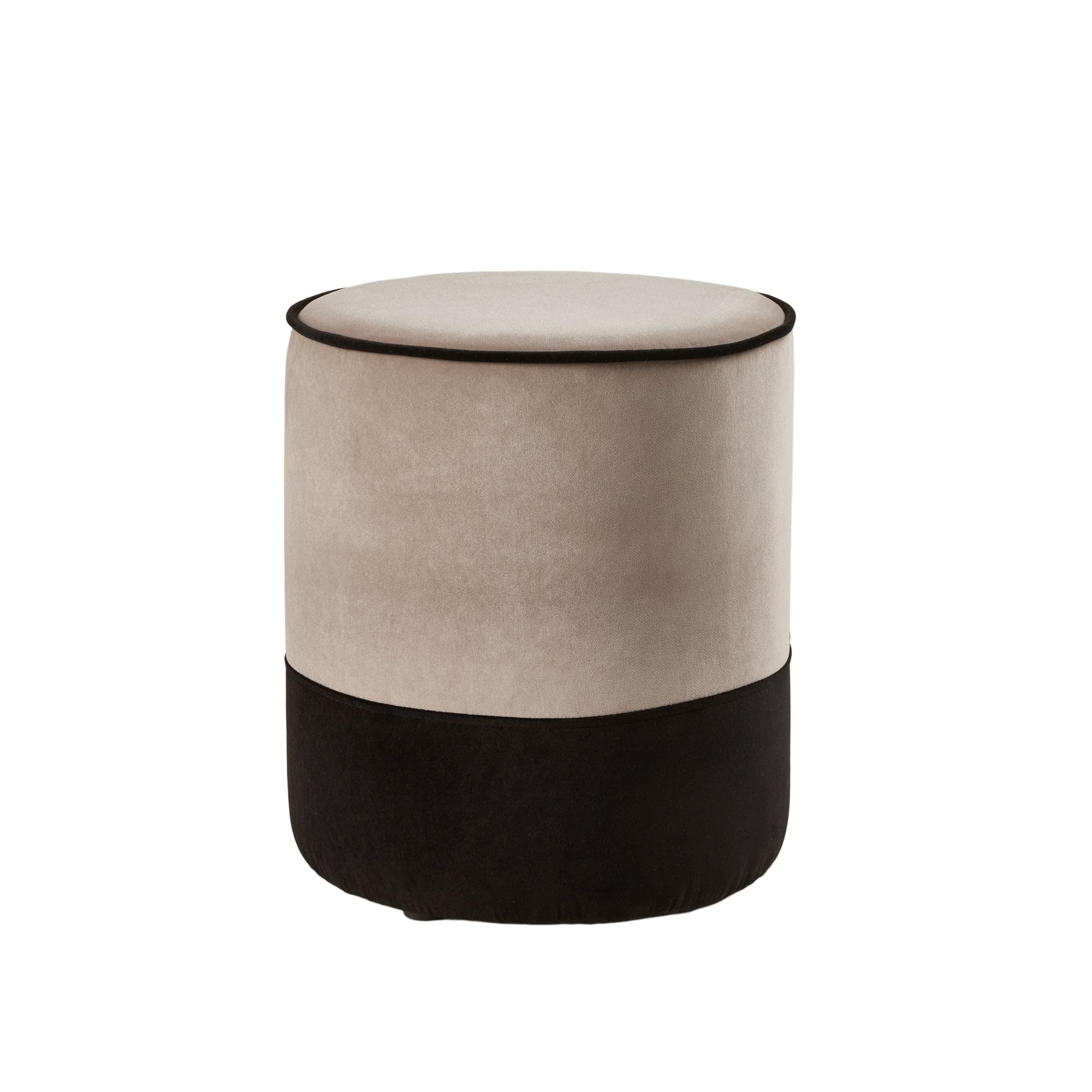 MADURA- Pouf NOE - Cendre et Noir - Ø35xH42 cm