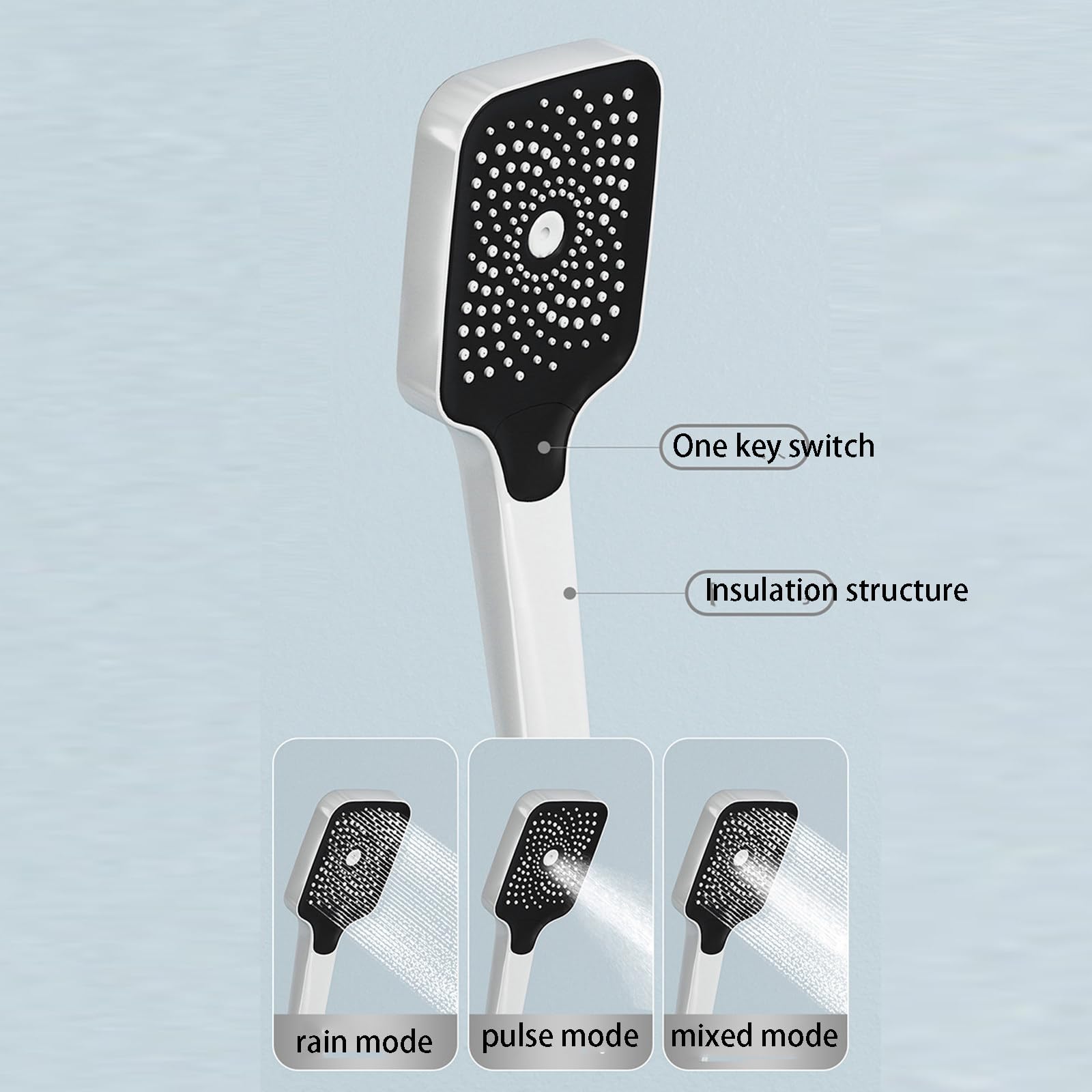 Set Doccia con Rubinetto termostatico con Display Digitale, 4 funzioni, con soffione da 12", doccetta, doccetta per Bidet, beccuccio per Vasca