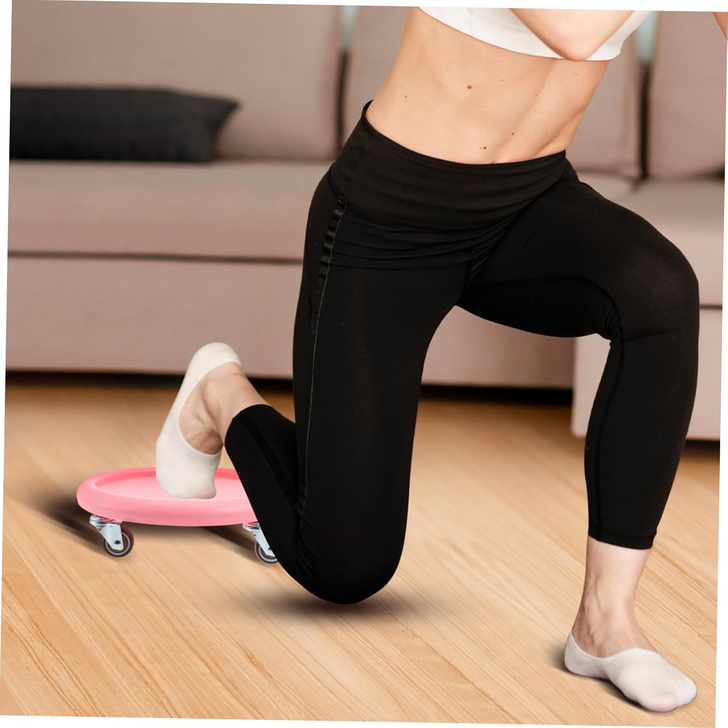 KICHOUSE Silent Operation Abdominal Wheel 4-wheel Ab Roller for Workout Abdominal Exercise Board Mat for Men Women